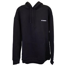 Vêtements Vetements Oversized Logo Hoodie aus schwarzer Baumwolle Schwarz