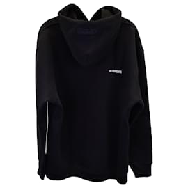 Vêtements-Vetements Sweat à capuche oversize à logo en coton noir-Noir