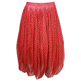 Comme Des Garcons-Comme Des Garcons Polka Dot Skirt in Red Polyester-Other