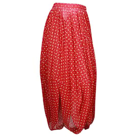 Comme Des Garcons-Comme Des Garcons Polka Dot Skirt in Red Polyester-Other