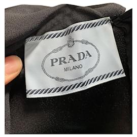 Prada-Prada-Kleid mit Viertelärmeln aus schwarzer Baumwolle-Schwarz