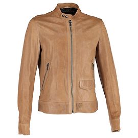 Giacca Dolce & Gabbana Zip in Pelle Marrone Marrone