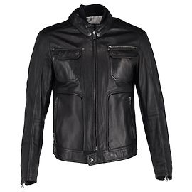 Giacca con zip Dolce & Gabbana in pelle nera Nero