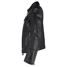 Dolce & Gabbana-Dolce & Gabbana Zipped Jacket in Black Leather-Black