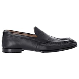 Tod's-Tod's Debossed-Logo Penny Loafers in Navy Blue Leather-Navy blue