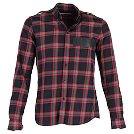 Camicia Givenchy Tartan in cotone rosso e nero Nero