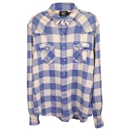 Autre Marque-Ralph Lauren RRL Check Western Shirt in Blue Cotton-Other