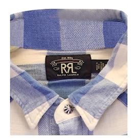 Autre Marque-Camicia western Ralph Lauren RRL a quadri in cotone blu-Altro