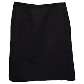 Nina Ricci-Nina Ricci A-Line Skirt in Black Wool-Black