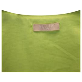 Alaïa-Miniabito plissettato Alaïa in cotone verde-Verde