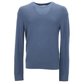 Pull en maille à col rond Sandro en coton bleu Bleu