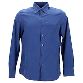 Ermenegildo Zegna-Camisa de vestir Ermenegildo Zegna en algodón azul-Azul