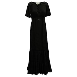 Diane Von Furstenberg-Vestido semitransparente con diseño superior de Diane Von Furstenberg en viscosa negra-Negro