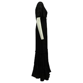 Diane Von Furstenberg-Diane Von Furstenberg Semi Sheer Dress with Tiger Design in Black Viscose-Black