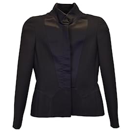 Gucci-Gucci Seamless Blazer in Black Wool and Satin-Black