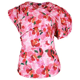 Isabel Marant-Blusa floral asimétrica estilizada de Isabell Marant en viscosa rosa-Rosa