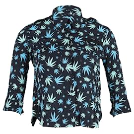 Zadig & Voltaire-Zadig & Voltaire Leaf-Print Button-Up Shirt in Multicolor Viscose-Multiple colors