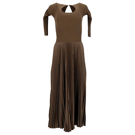 Robe mi-longue plissée Polo Ralph Lauren en polyester olive Vert Vert olive