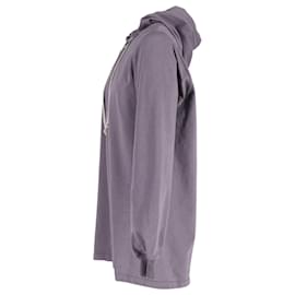 Rick Owens-Felpa con cappuccio lunga con coulisse Rick Owens in cotone grigio-Grigio