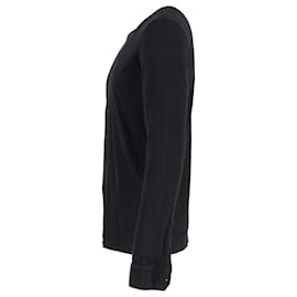 Dolce & Gabbana-Dolce & Gabbana T-shirt à manches longues en coton noir-Noir