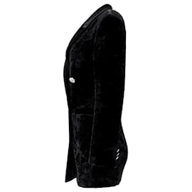 Attico-The Attico Double-Breasted Velvet Blazer Dress in Black Viscose -Black