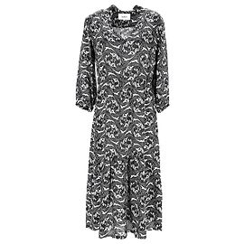 Ba&Sh Midikleid mit Paisley-Print aus schwarzer Viskose Andere Python drucken