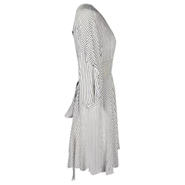 Maje-Maje Roxby Striped Mini Dress in White Cupro-Other