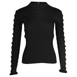 Chanel-Suéter de malha com laço Chanel em lã preta-Preto
