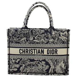 Dior-Tote tipo libro mediano Dior en lona azul marino-Azul,Azul marino