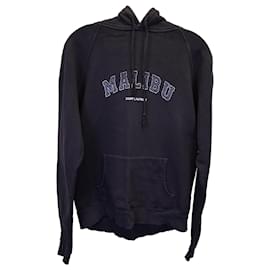 Saint Laurent-Saint Laurent – Kapuzenpullover „Malibu“ aus schwarzer Baumwolle mit Logo-Schwarz