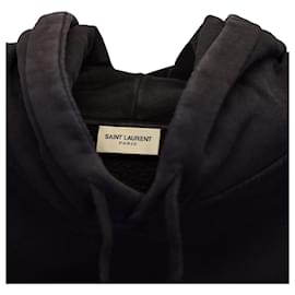 Saint Laurent-Saint Laurent Malibu Logo Hoodie In Black Cotton-Black