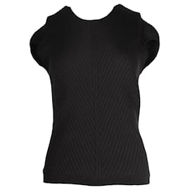 Loro Piana-Loro Piana Rohe Asymmetric Sleeveless Rib-Knit Top in Black Cashmere-Black