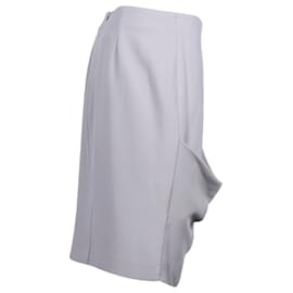 Emporio Armani-Emporio Armani Draped Pencil Skirt in Gray Polyester-Grey