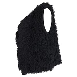 Iro-Iro Bellay Fuzzy Vest in Black Cotton-Black