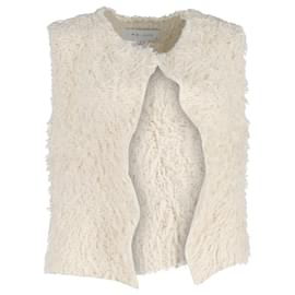 Iro-Iro Bellay Fuzzy Vest in Cream Cotton-White,Cream