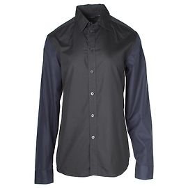 Camicia elegante con maniche Colorblock Givenchy in cotone nero e blu navy Nero