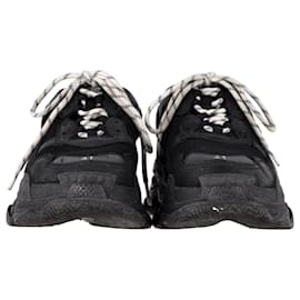 Balenciaga-Sneakers Balenciaga Triple S in Mesh Nero e Poliuretano-Nero