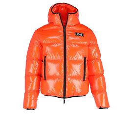 Dsquared2 High-Shine Padded Jacket in Orange Polyamide Orange
