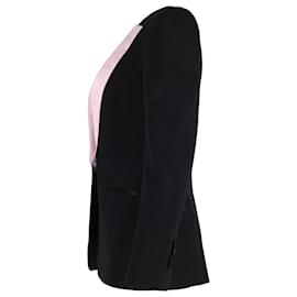 Tom Ford-Tom Ford Pink Lapel Blazer in Black Virgin Wool-Black