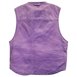 Acne-Acne Studios Ohady Face Logo Padded Vest in Purple Cotton-Purple