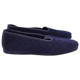 Loro Piana Classic Slippers in Navy Blue Cashmere Blue Navy blue