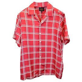 Camicia Tod's a maniche corte a quadri in seta Rossa Rosso