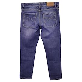 Brunello Cucinelli-Brunello Cucinelli Jeans Dark Wash em Algodão Azul-Azul