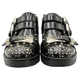 Autre Marque-Zapatos brogue Ellis con tachuelas de McQ Alexander McQueen en charol negro-Negro