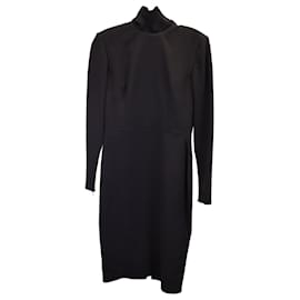 Autre Marque-Alex Perry Mock Neck Dress in Black Triacetate-Black