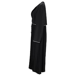 Jil Sander-Jil Sander Pleated Tie-Waist Coat in Black Wool-Black