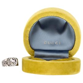 Gucci-Gucci Garden Interlocking G Ring in Silver Metal-Silvery,Metallic
