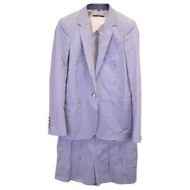 Blazer e shorts listrados Gucci Seersucker em algodão azul claro Azul Azul claro