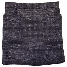 Minifalda Burberry Brit con bolsillos en lana gris Gris