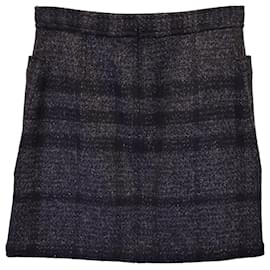 Burberry-Mini-jupe Burberry Brit avec poches en laine grise-Gris